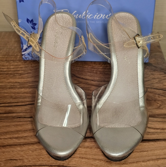 NPC BODYBUILDING HEELS, Pleaser Fabulicious LIP108 5" Clear Heels Women Size 7M - Picture 5 of 16